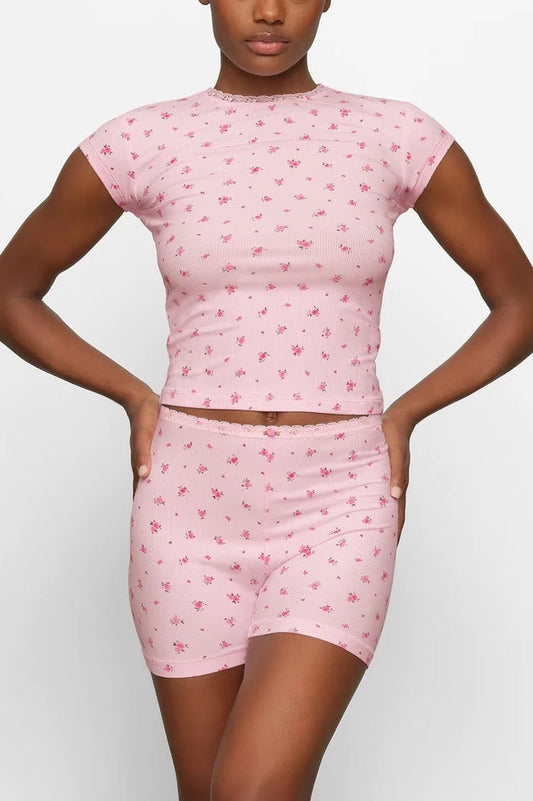 Skims Soft Lounge Top + Shorts Set | Dress In Beauty