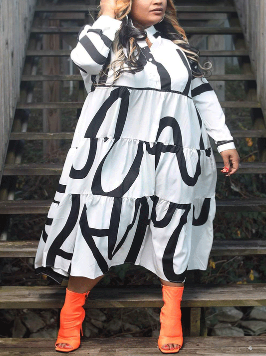 Women's Casual Long Sleeves Loose Midi Dress Midi Dresses women's mini dress