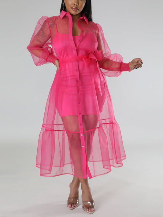 Bandage Tulle Cover-up Dress Set women's dress by vivmom