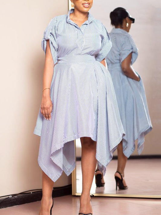 Fashion Strip Loose Maxi Dress women's dress by vivmom