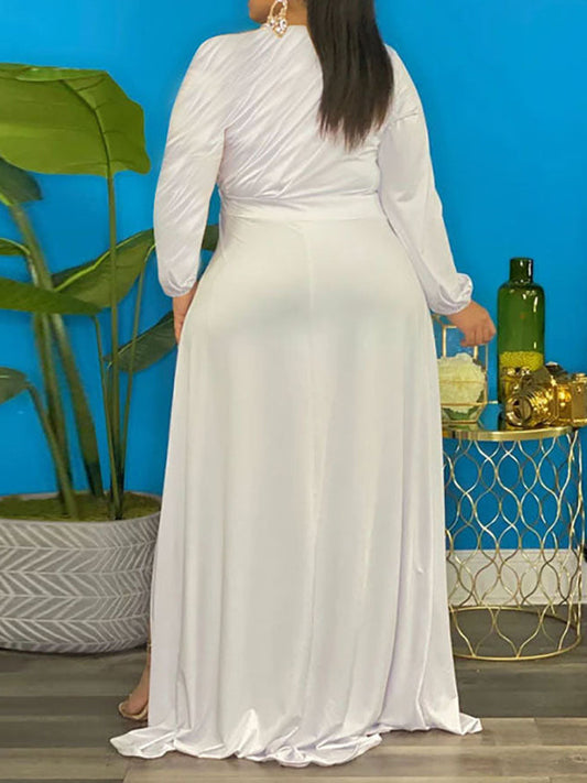 Women's Asymmetrical O Neck Maxi Dress Dress