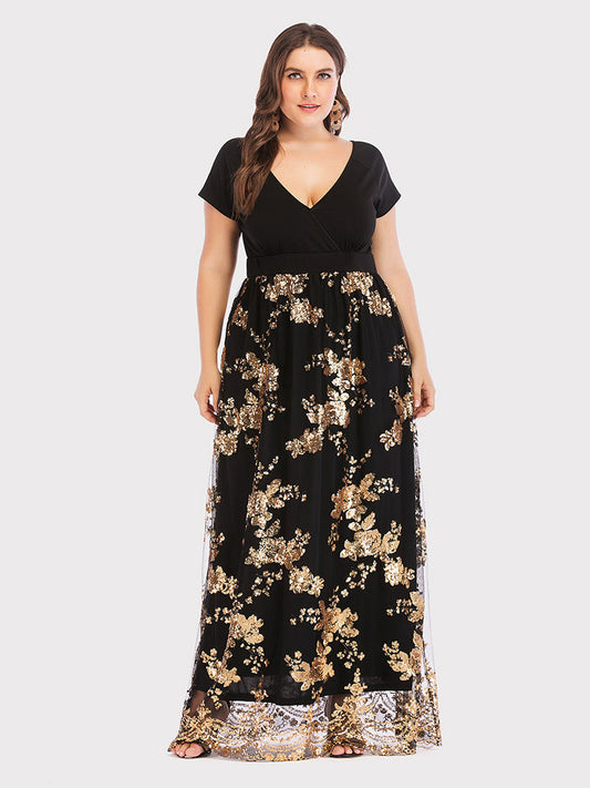 Elegant Sequined Mesh Dress women's dress by vivmom