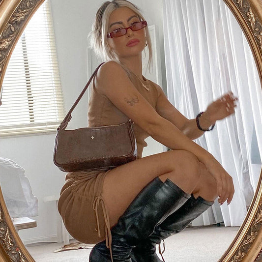 Women's Side Ruched Sleeveless Mini Dress Bodycon Dresses