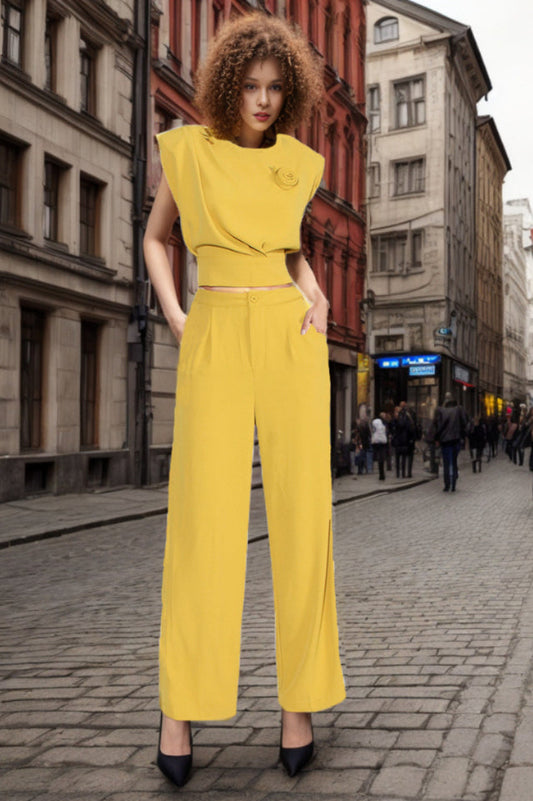 Sleeveless Bow Top & Pants Set | Dress In Beauty