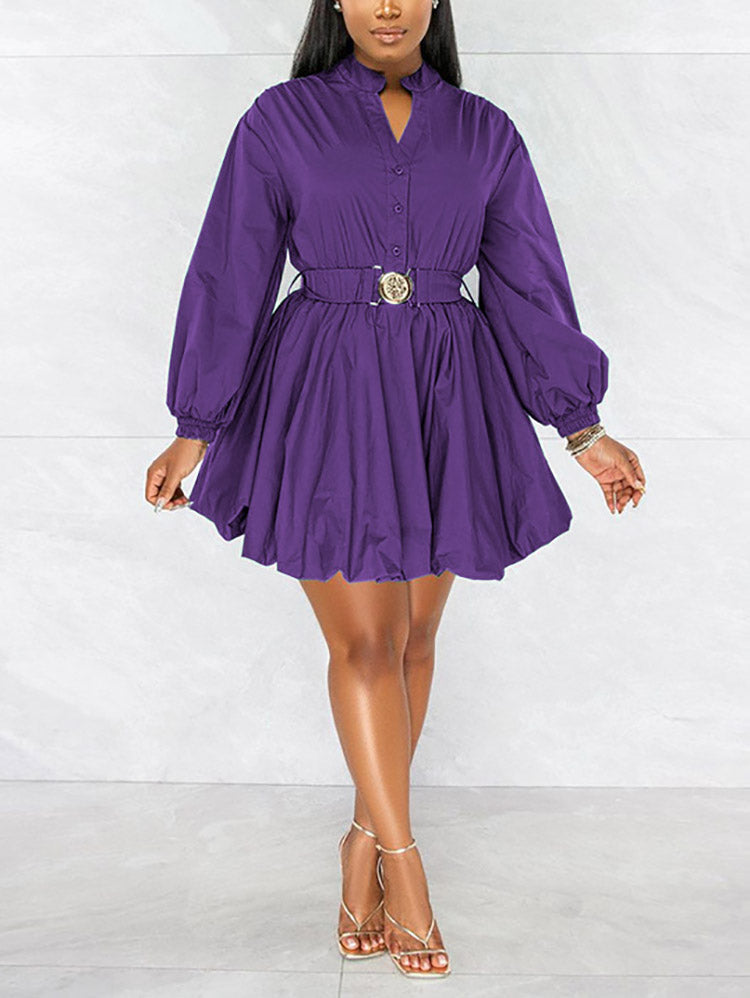 Women's nan Mini Dresses Purple XL
