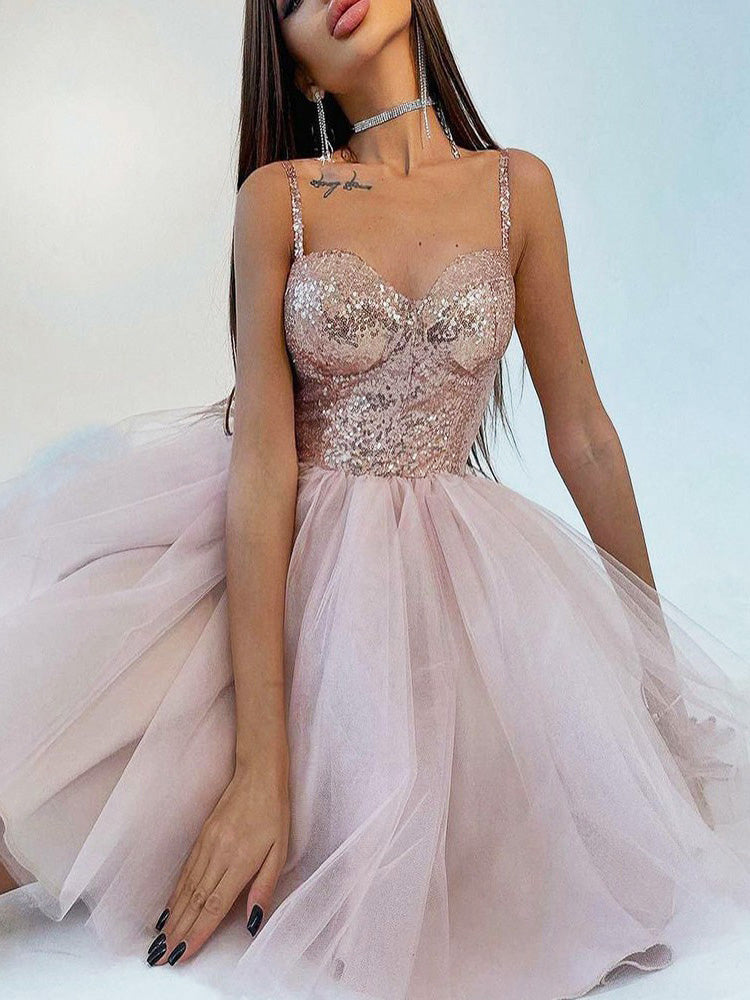 Women's nan Mini Dresses Pink XL