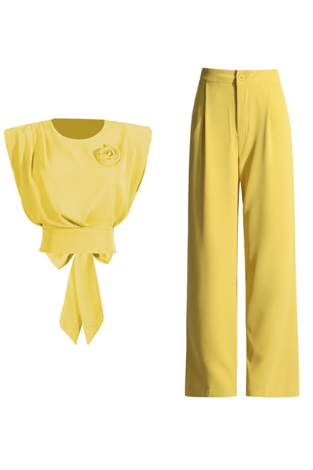 Sleeveless Bow Top & Pants Set | Dress In Beauty