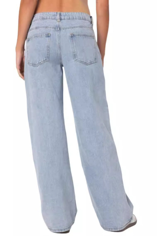 EDIKTED Raelynn Washed Low Rise Jeans | Dress In Beauty