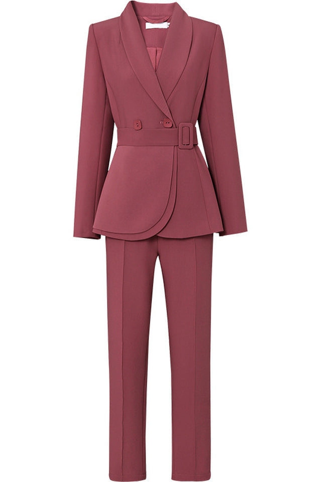 Lace Up Belt Waist Blazer Pants Suit | Dress In Beauty