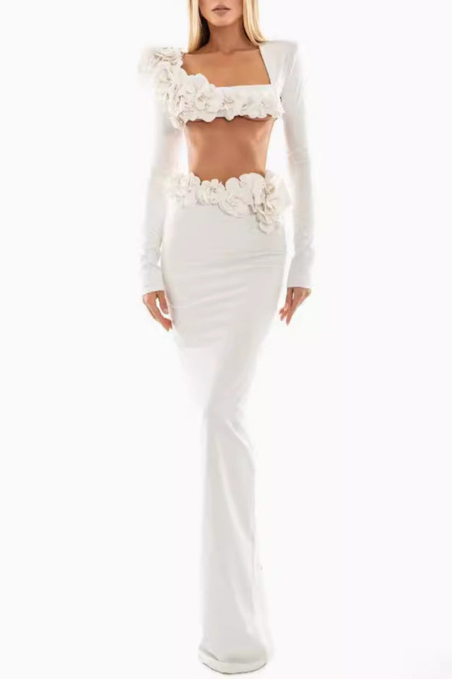 Flower Detail Two Piece Maxi Dress | Dress In Beauty