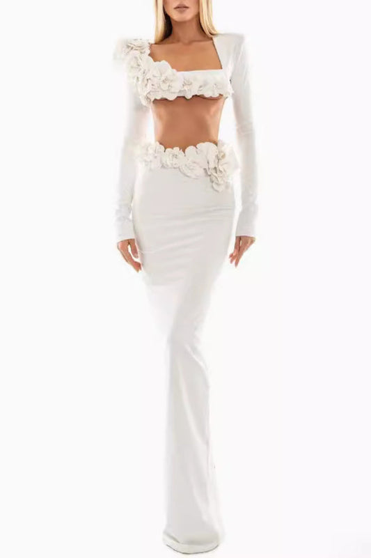 Flower Detail Two Piece Maxi Dress | Dress In Beauty