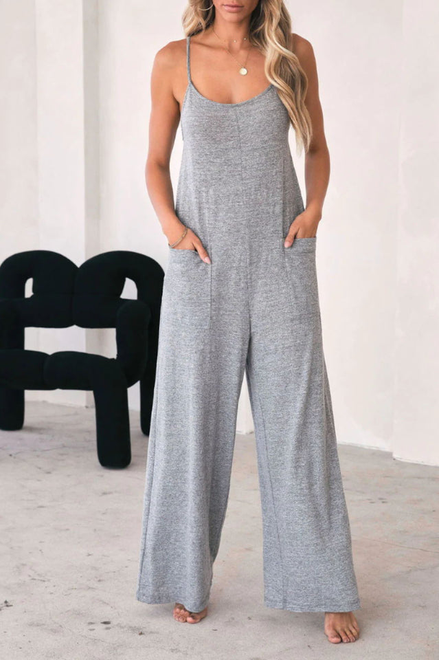 Side Pockets Spaghetti Strap Wide Leg Jumpsuit | Dress In Beauty