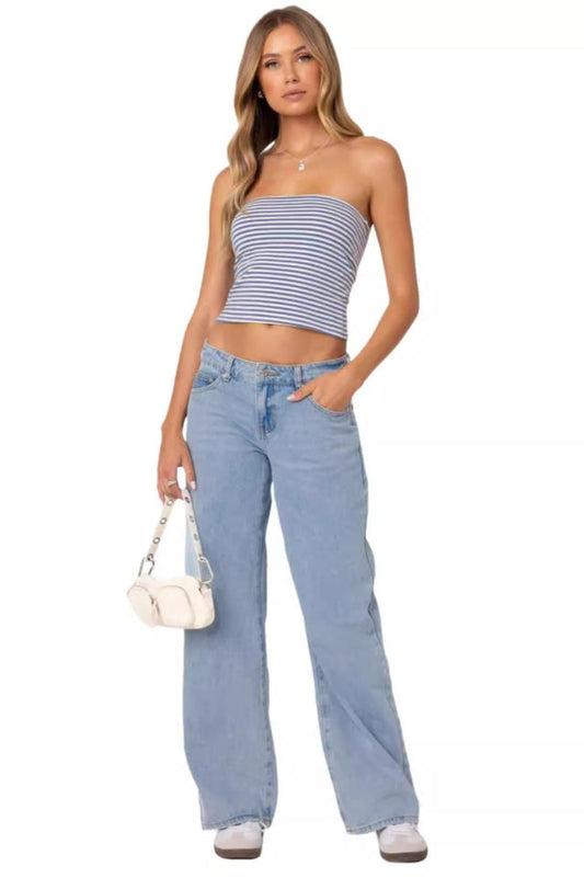 EDIKTED Raelynn Washed Low Rise Jeans | Dress In Beauty