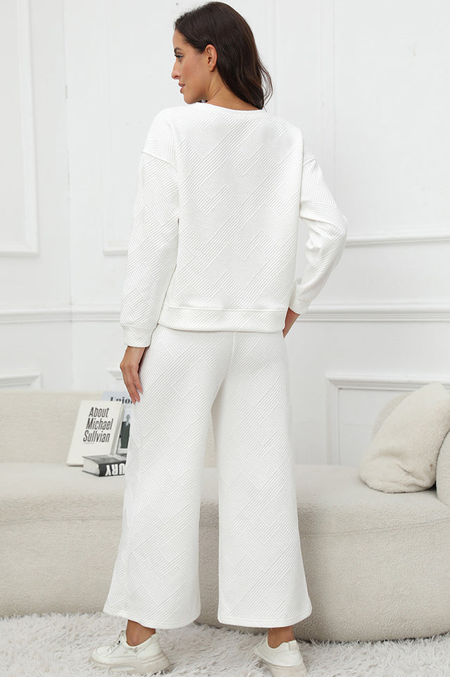 Textured Long Sleeve Top & Pants Set | Dress In Beauty