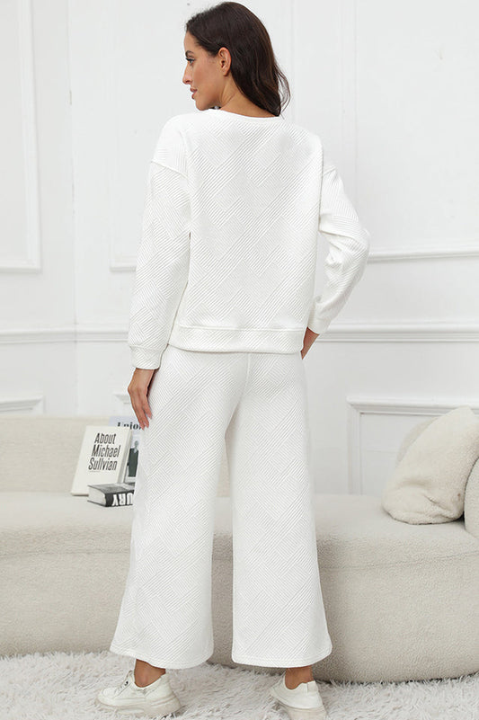 Textured Long Sleeve Top & Pants Set | Dress In Beauty