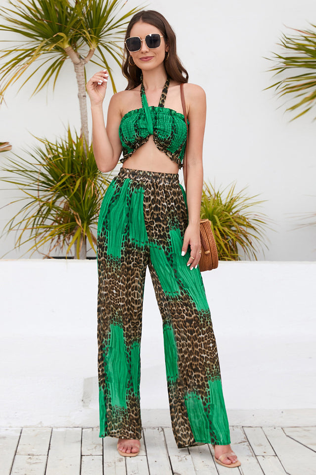 Crimped Top-Pant Printed 2pc Set | Dress In Beauty