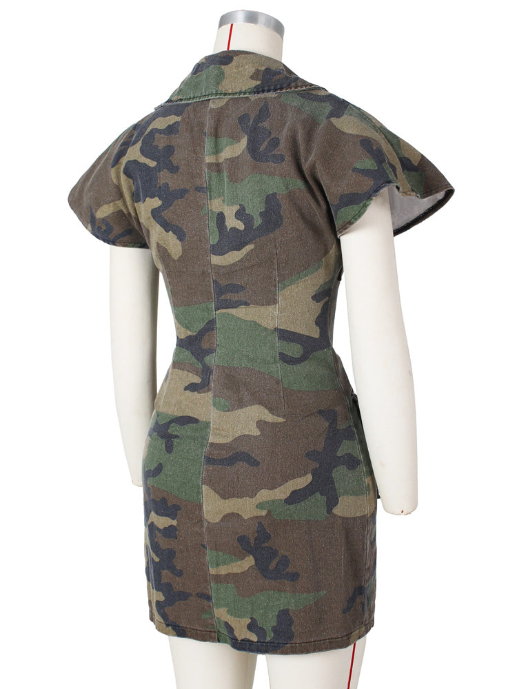 Women's nan Mini Dresses Camouflage 2XL
