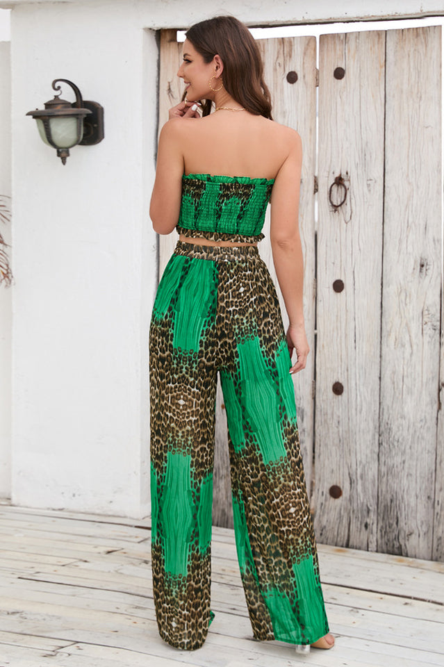 Crimped Top-Pant Printed 2pc Set | Dress In Beauty
