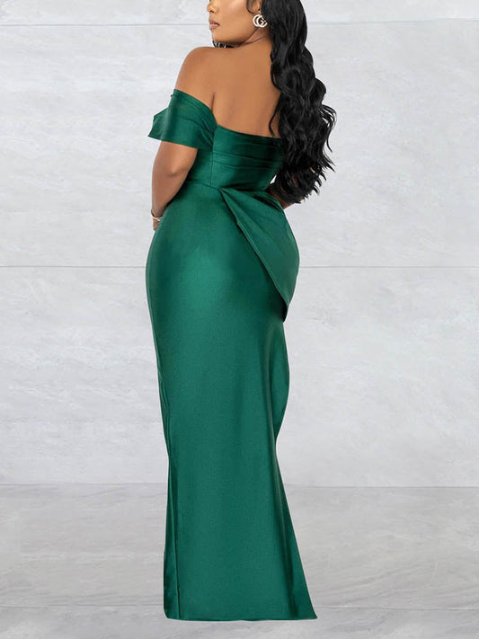 Women's Corset Style High Slit Maxi Dress Dress