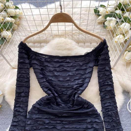 Women's Black Long Sleeves Bodycon Dress Bodycon Dresses