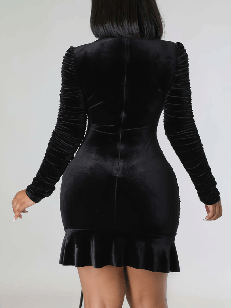 Women's nan Mini Dresses Black XL