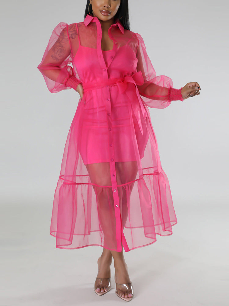 Bandage Tulle Cover-up Dress Set women's dress by vivmom