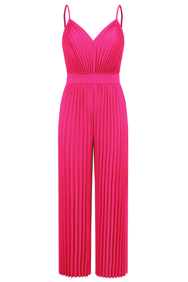 V Neck Pleated Jumpsuit | Dress In Beauty