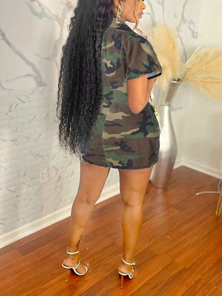 Women's nan Mini Dresses Camouflage