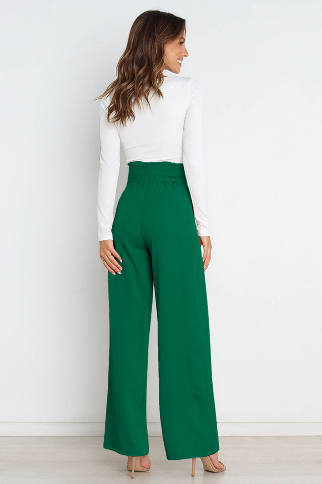 High Waist Belted Straight Leg Pants | Dress In Beauty