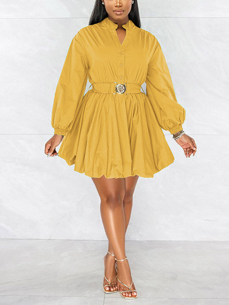 Women's nan Mini Dresses Yellow