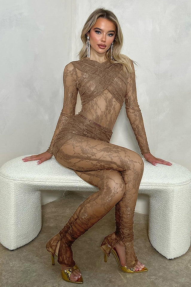 Private Location Wrapped Lace Jumpsuit | Dress In Beauty