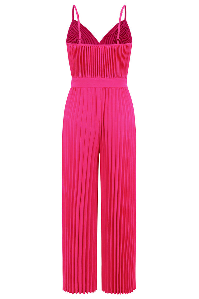 V Neck Pleated Jumpsuit | Dress In Beauty