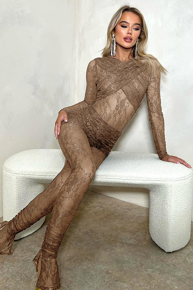 Private Location Wrapped Lace Jumpsuit | Dress In Beauty