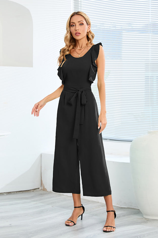 Frill Sleevless Calf Length Jumpsuit | Dress In Beauty