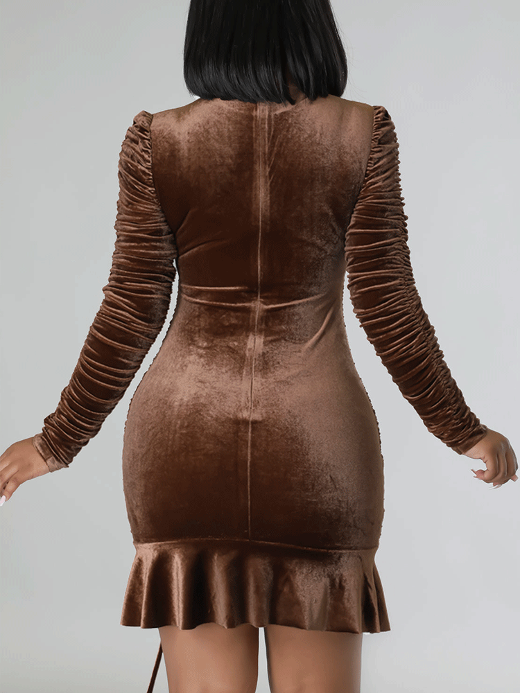 Women's nan Mini Dresses Coffee