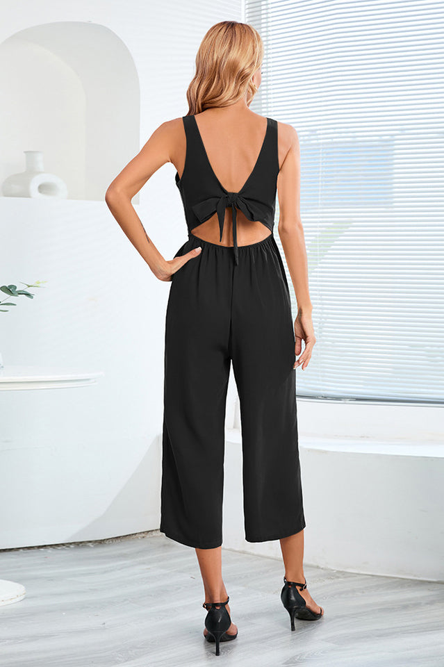 Knot-Tie W/ Cut-Out Back Jumpsuit | Dress In Beauty