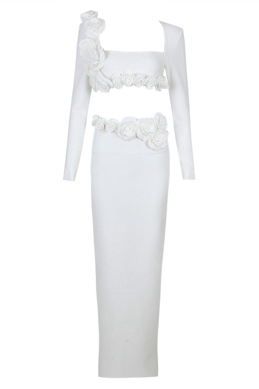 Flower Detail Two Piece Maxi Dress | Dress In Beauty