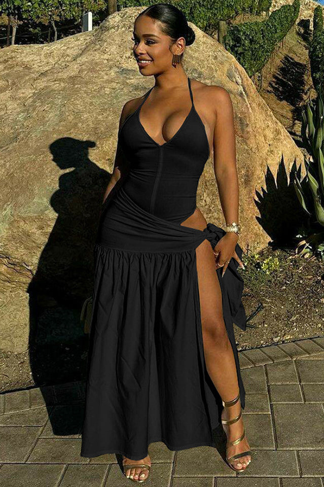 V-Neck Bodysuit Wrap Skirt Set | Dress In Beauty