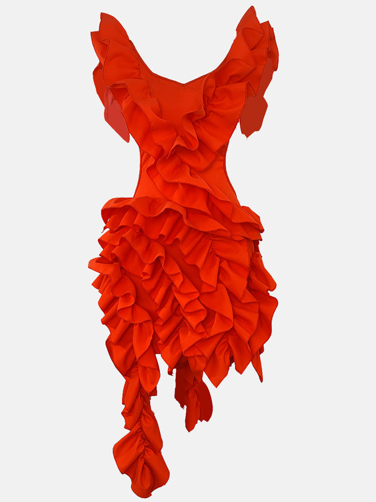 Women's nan Mini Dresses Orange 2XL