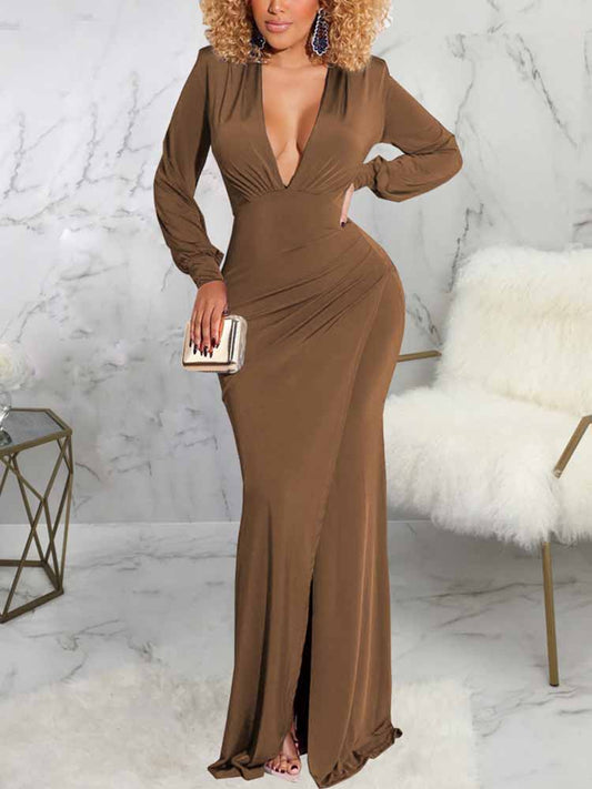 women's v neck side split bodycon dress bodycon dresses