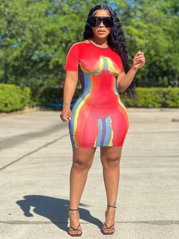 Fashion Printed Graffiti Maxi Dress women's dress by vivmom