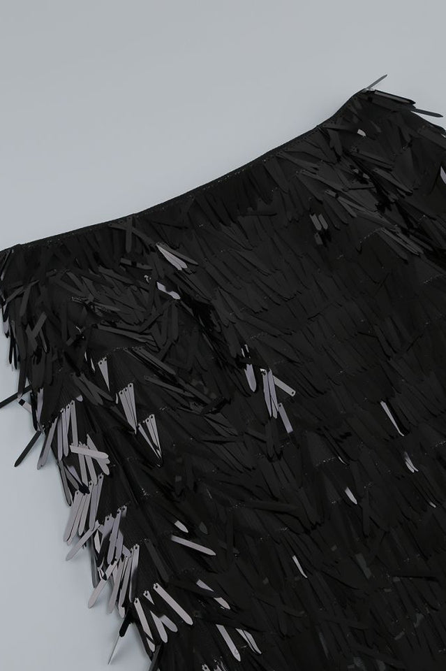 Aleyna Feather Top + Sequin Skirt Set | Dress In Beauty