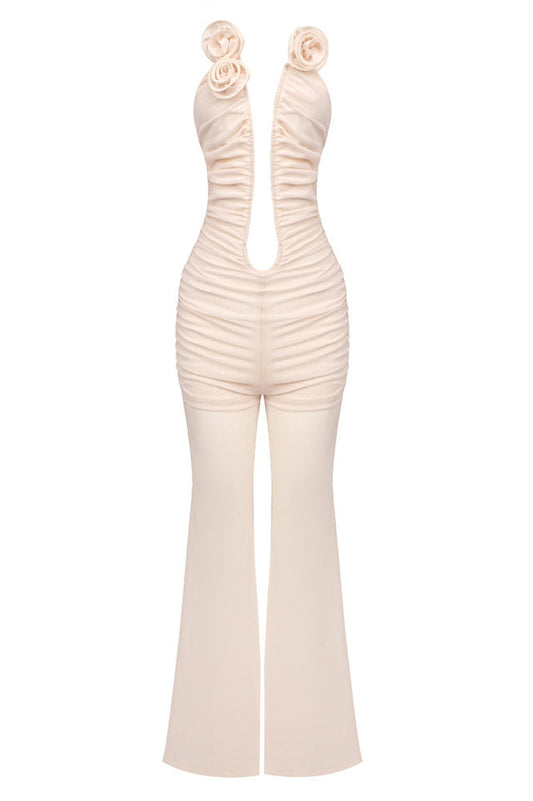 Vissarion 3D Flower Pleat Jumpsuit | Dress In Beauty