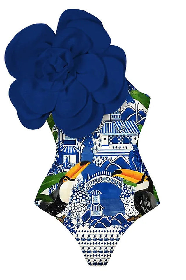 3D Flower One Piece Swimsuit & Skirt Set | Dress In Beauty