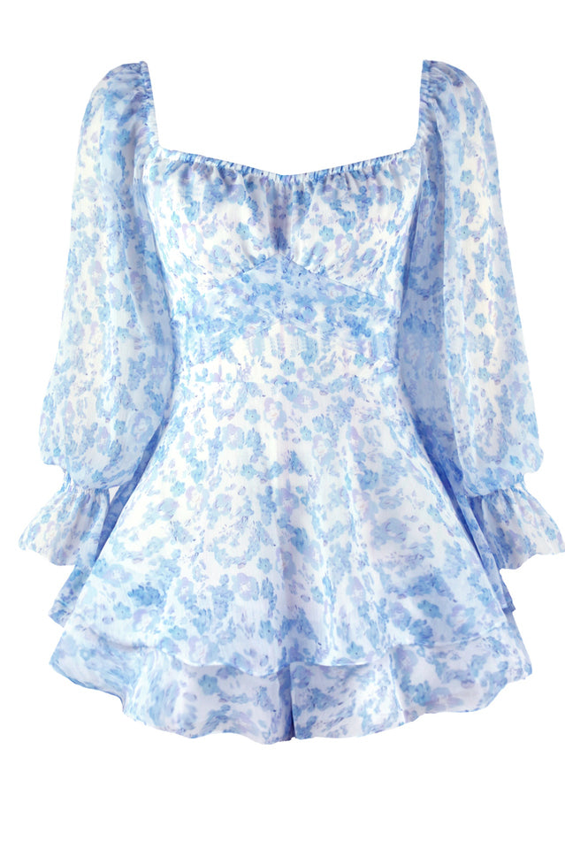 Flora Shirred Sleeves Romper | Dress In Beauty
