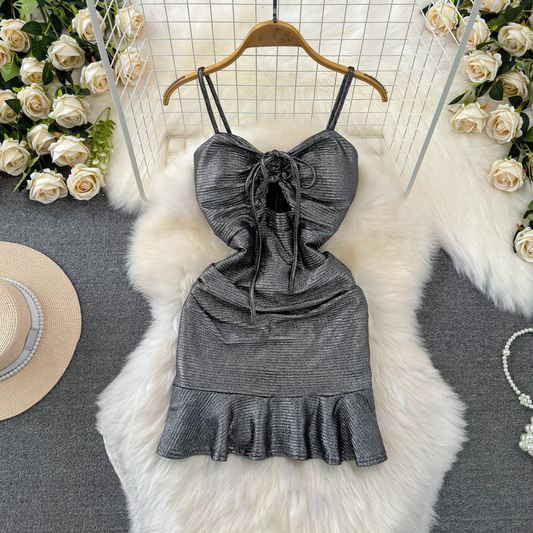 Women's Sling tight ruffle bodycon dress Bodycon Dresses