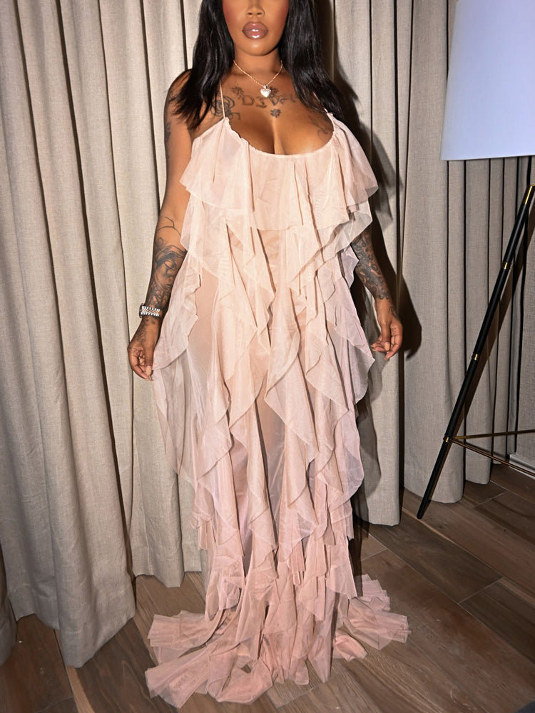 Halter Ruffle Tulle Dress women's dress by vivmom