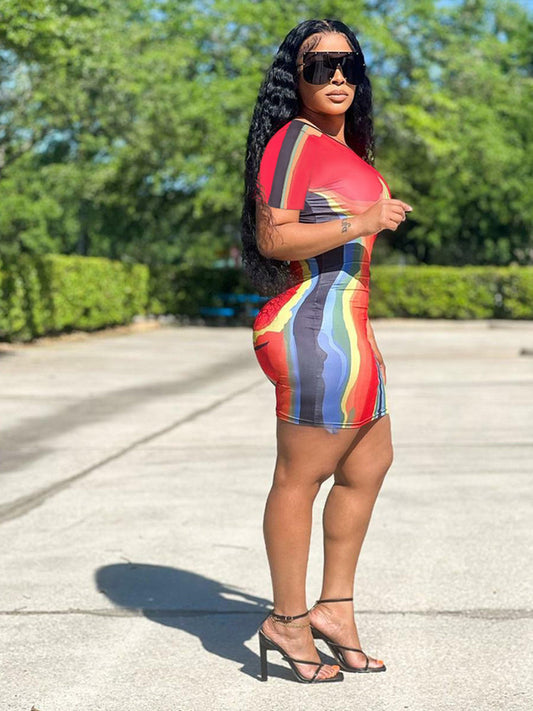 Women's Fashion Printed Graffiti Maxi Dress Dress