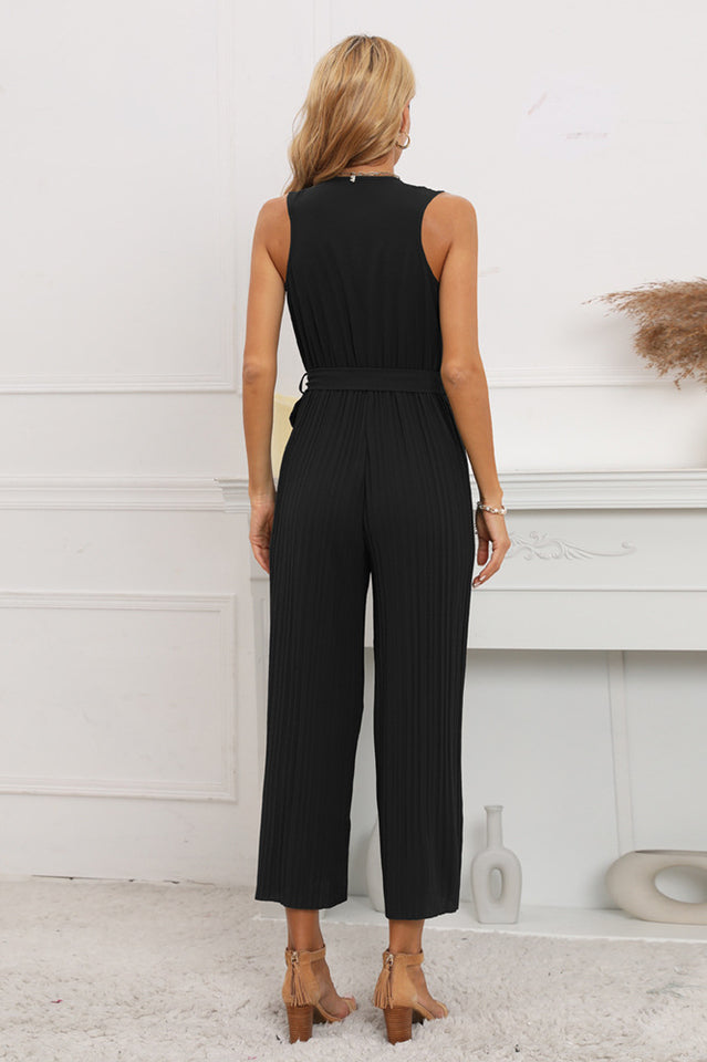 Calf Length Pleated Ruffled Jumpsuit | Dress In Beauty