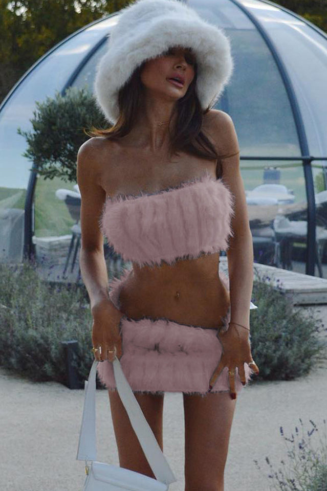 White Fur Skirt Set | Dress In Beauty